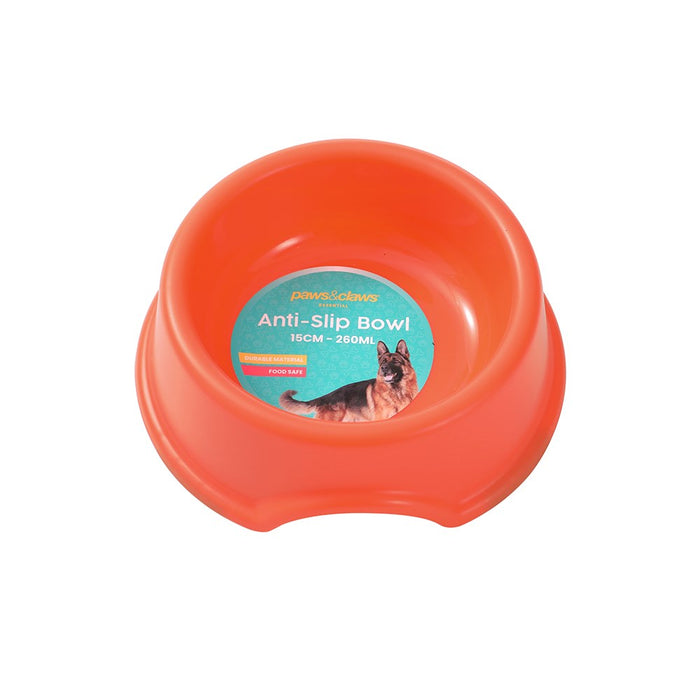 Paws & Claws PET ESSENTIALS ANTI-SLIP BOWL SML 15CM 260ML