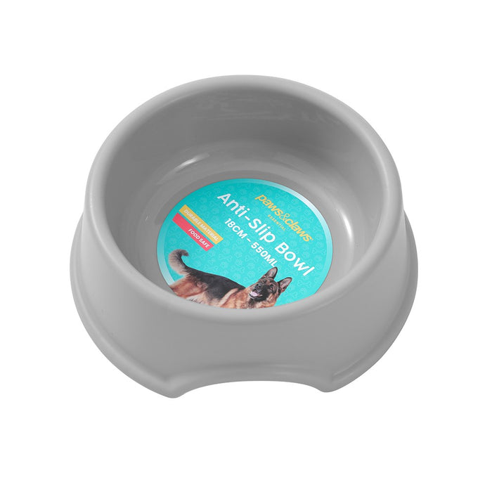 Paws & Claws PET ESSENTIALS ANTI-SLIP BOWL MED 18CM 550ML