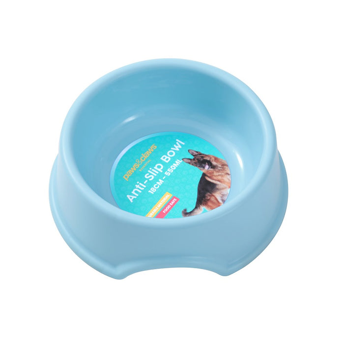 Paws & Claws PET ESSENTIALS ANTI-SLIP BOWL MED 18CM 550ML