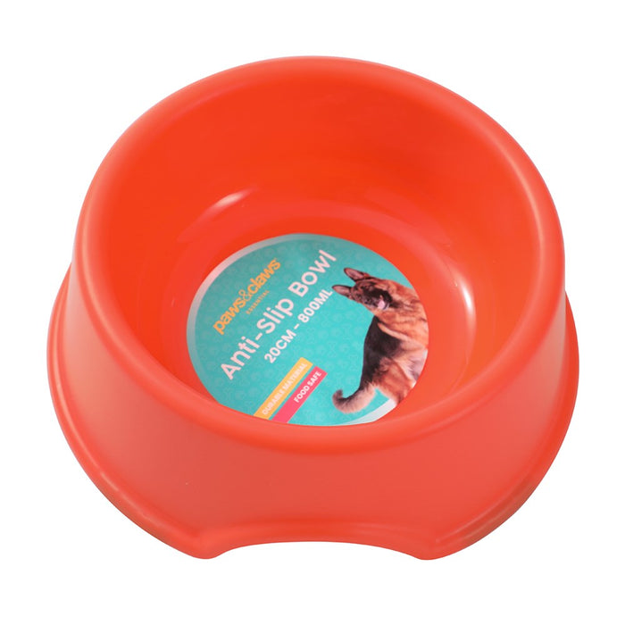 Paws & Claws PET ESSENTIALS ANTI-SLIP BOWL LGE 20CM 800ML