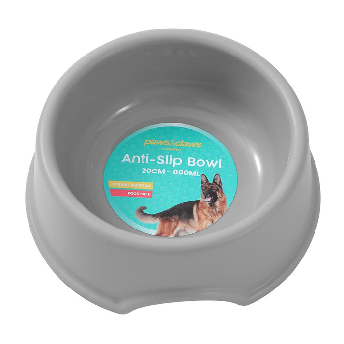 Paws & Claws PET ESSENTIALS ANTI-SLIP BOWL LGE 20CM 800ML