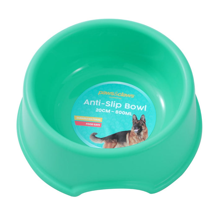 Paws & Claws PET ESSENTIALS ANTI-SLIP BOWL LGE 20CM 800ML