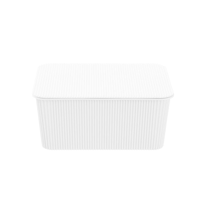 Boxsweden Ribbed Storage Basket Lidded 3.5L 25X18X11Cm