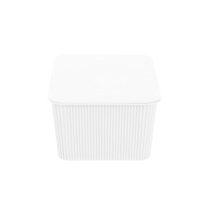 Boxsweden Ribbed Storage Basket Lidded 3.5L 25X18X11Cm