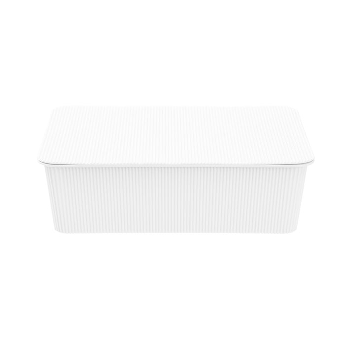 Boxsweden Ribbed Storage Basket Lidded 7.5L 37.5X25.5X11Cm