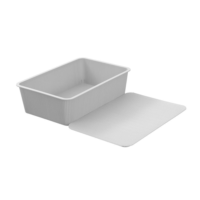 Boxsweden Ribbed Storage Basket Lidded 7.5L 37.5X25.5X11Cm