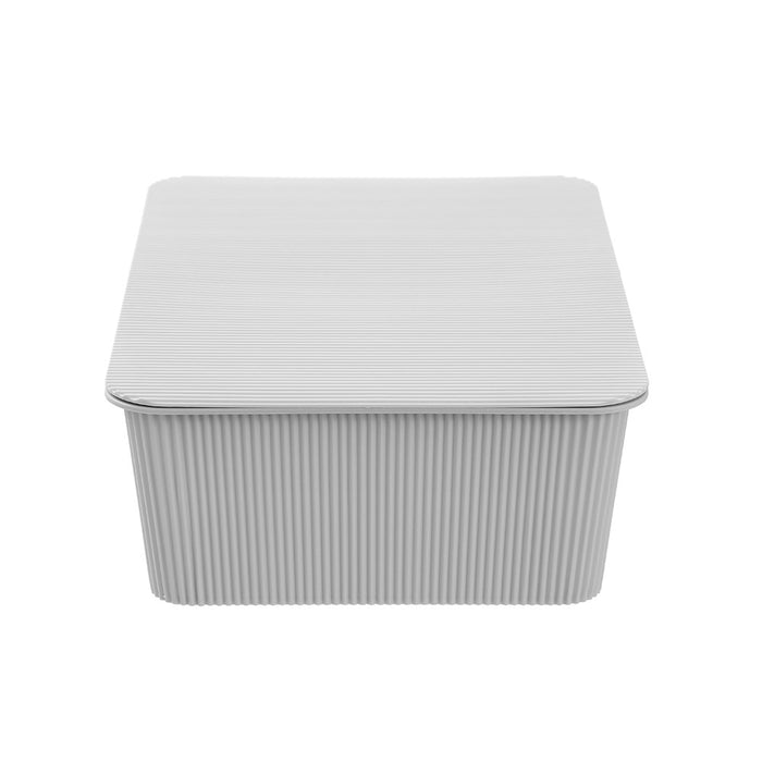 Boxsweden Ribbed Storage Basket Lidded 7.5L 37.5X25.5X11Cm