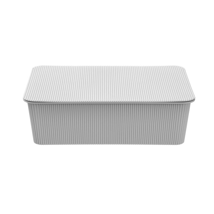 Boxsweden Ribbed Storage Basket Lidded 7.5L 37.5X25.5X11Cm