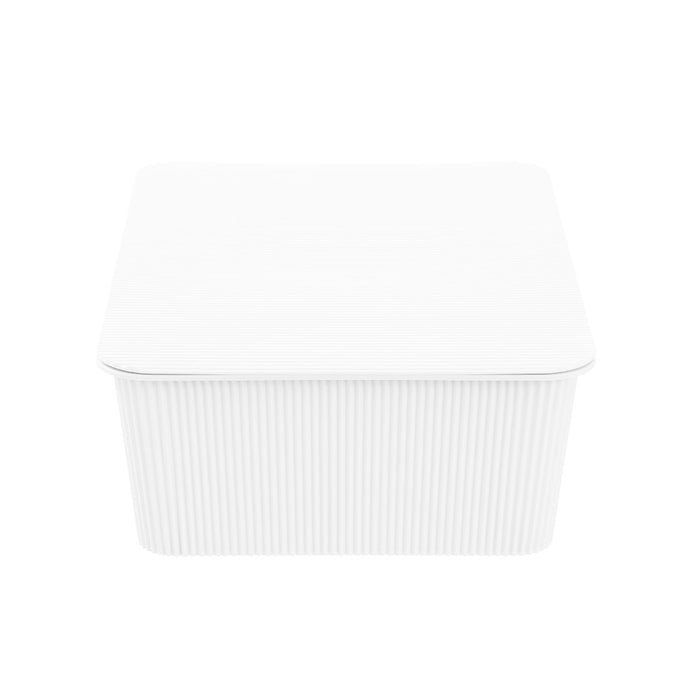 Boxsweden Ribbed Storage Basket Lidded 7.5L 37.5X25.5X11Cm