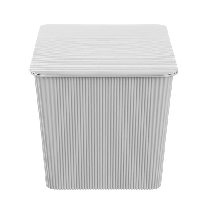 Boxsweden Ribbed Storage Basket Lidded 15L 37.5X25.5X22Cm