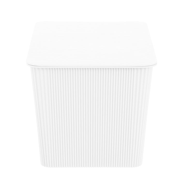 Boxsweden Ribbed Storage Basket Lidded 15L 37.5X25.5X22Cm