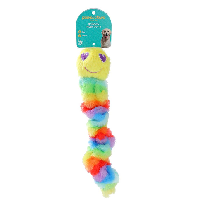 Paws & Claws RAINBOW PLUSH WORM 37X13X8CM