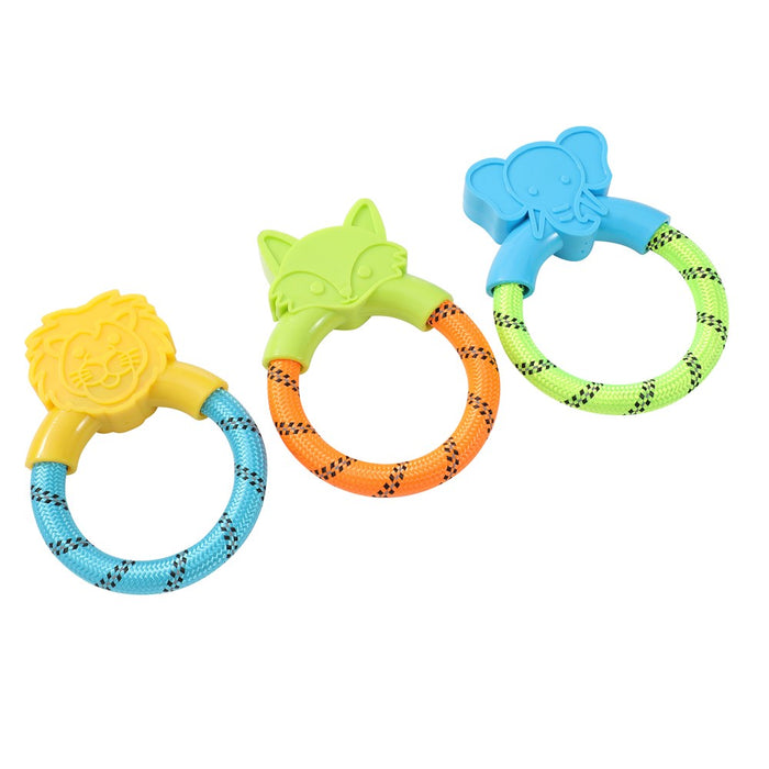 Paws & Claws TUG N PLAY TPR ANIMAL RING TUGGER 16X12CM