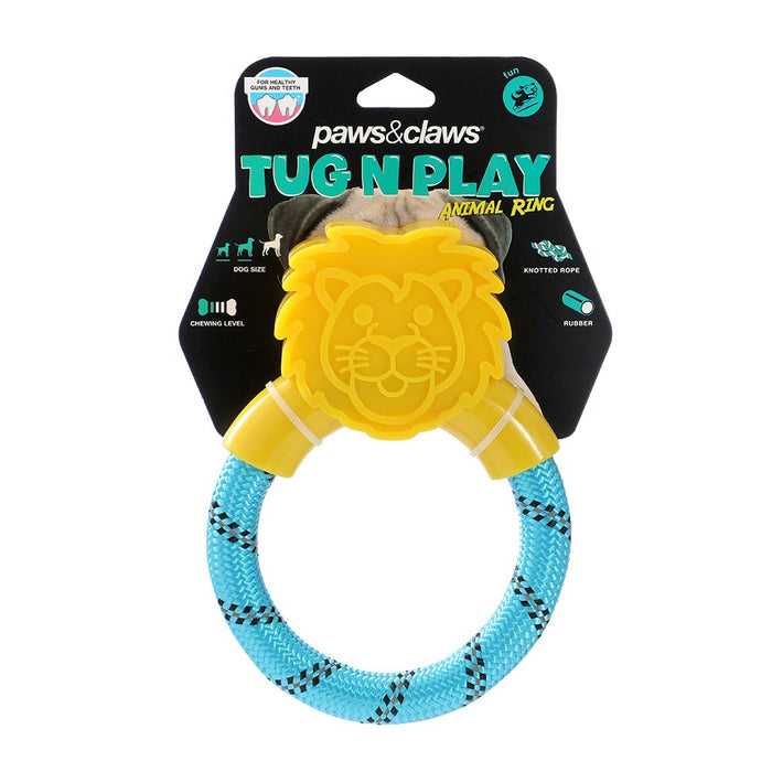 Paws & Claws TUG N PLAY TPR ANIMAL RING TUGGER 16X12CM