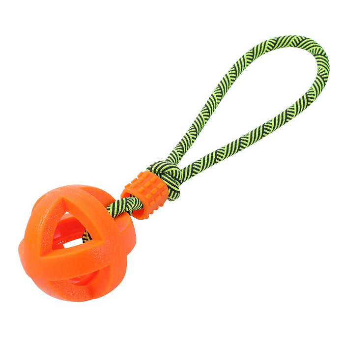 Paws & Claws TPR BALL WITH ROPE COL 36X6CM