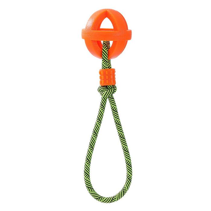 Paws & Claws TPR BALL WITH ROPE COL 36X6CM