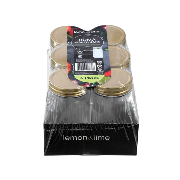 Lemon & Lime ROMA RIBBED CONSERVE JAR 450ML 6PK