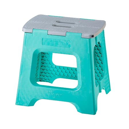 Compact Turquoise Foldable 32cm Stool