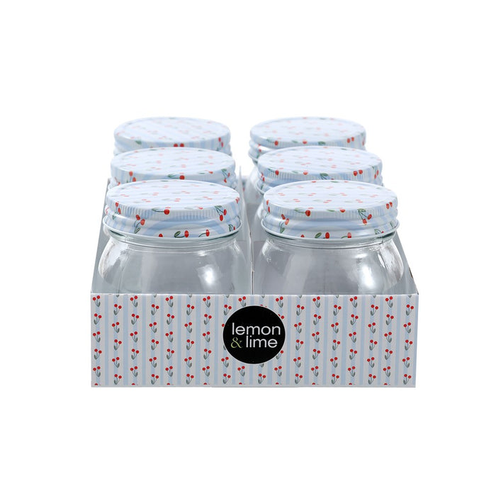 Lemon & Lime ROMA CHERRY STRIPE DECO CONSERVE JAR 300ML 6PK