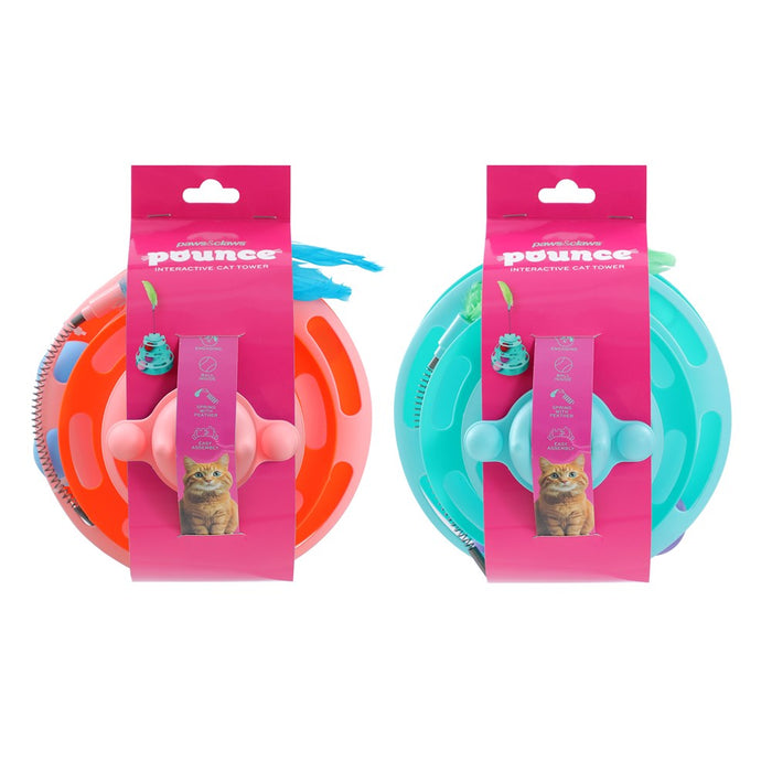 Paws & Claws POUNCE CAT TOWER INTERACTIVE TOY  COLS 18X30CM