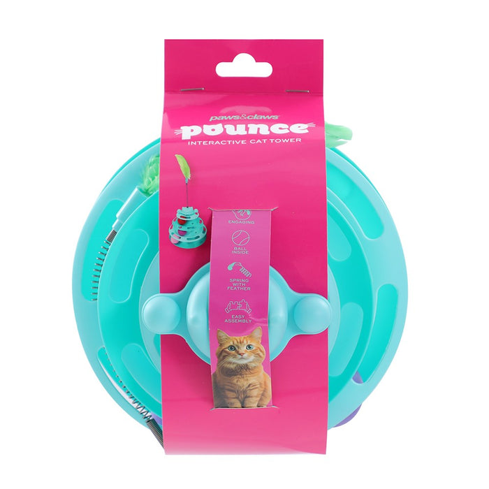 Paws & Claws POUNCE CAT TOWER INTERACTIVE TOY  COLS 18X30CM