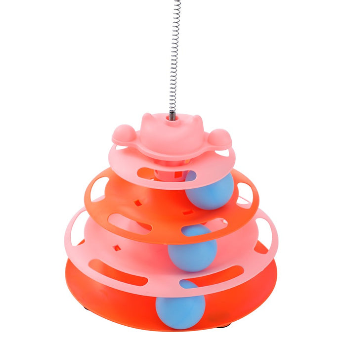 Paws & Claws POUNCE CAT TOWER INTERACTIVE TOY  COLS 18X30CM