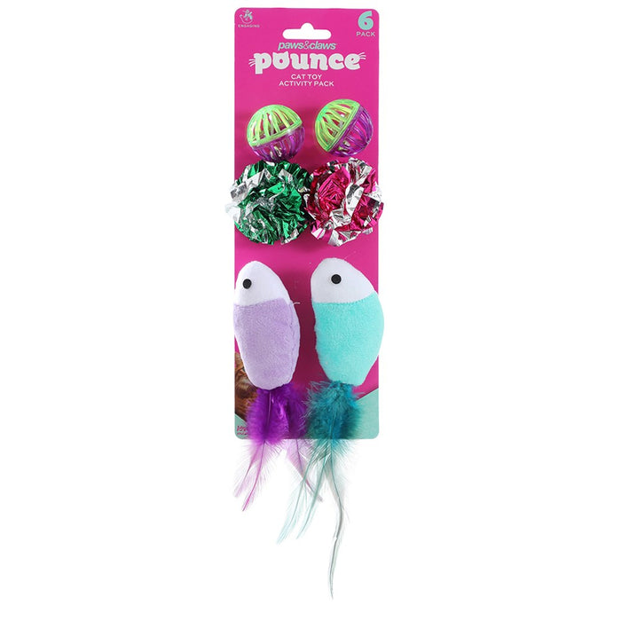 Paws & Claws POUNCE CAT TOY ACTIVITY PACK 6PK