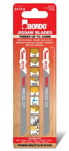 Bordo HCS T-Shank Precise Cut Jigsaw Blade  7110