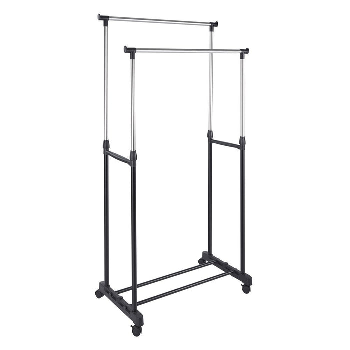 Boxsweden Clothes Double Garment Rack W/Wheels 82X160Cm