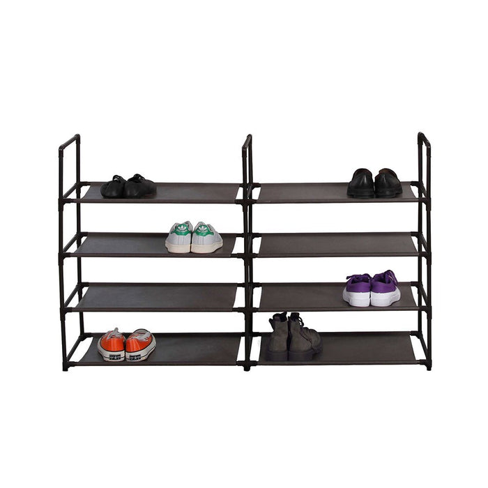Boxsweden Shoe Rack 4 Tier Double 117X28X73Cm Stackable 8 Tier