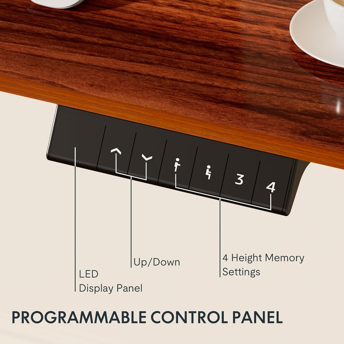 FLEXISPOT E1EW Electric Standing Desk Whole Piece 55 x 28 Inch Desktop Adjustable Height Desk Home Office Computer Workstation Sit Stand up Desk (White Frame + 55" Maple Top, 2 Packages)