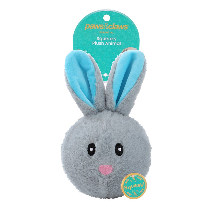 Paws & Claws PLUSH ANIMAL SQUEAKY BALL 12CM