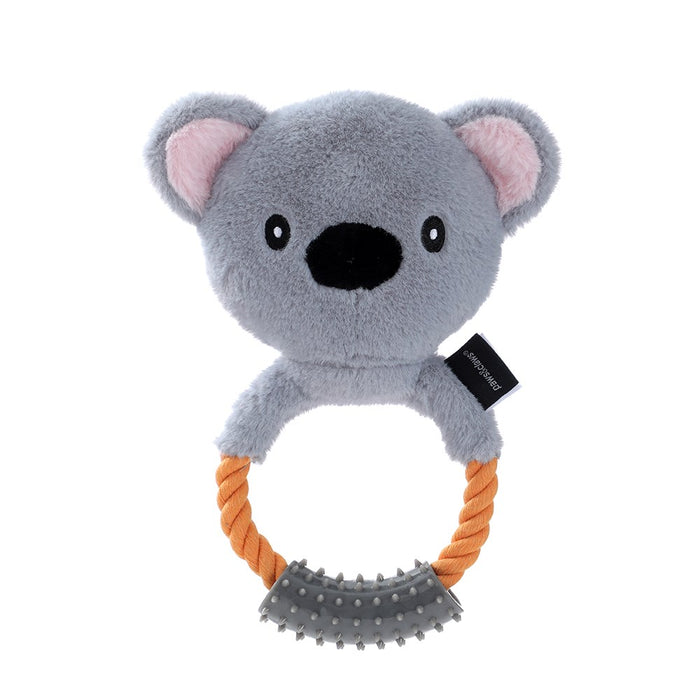 Paws & Claws TUG & SNUG PLUSH KOALA ROPE RING TUGGER 20X12X1.5CM