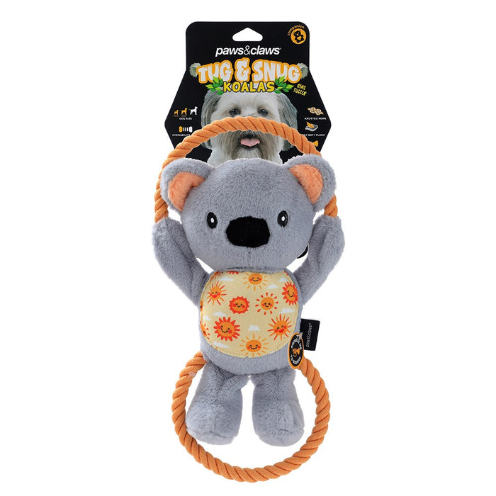 Paws & Claws TUG & SNUG PLUSH KOALA DOUBLE ROPE TUGGER 32X15X7CM