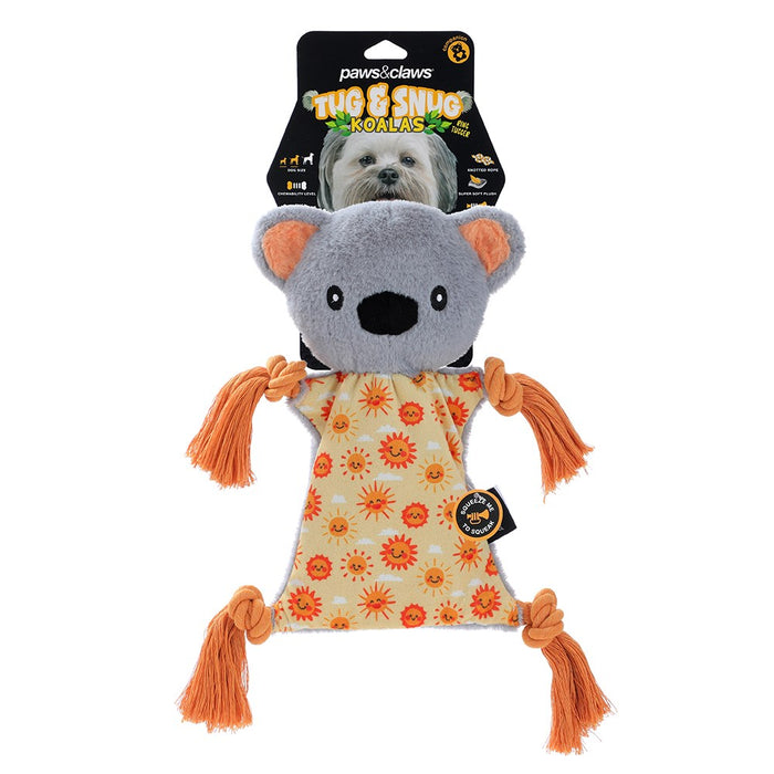 Paws & Claws TUG & SNUG PLUSH KOALA TUGGER W/ ROPE 27X27X1.5CM