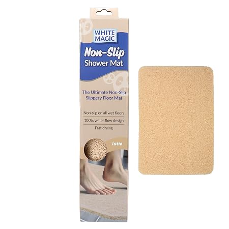 White Magic Non-Slip Shower Mat Regular Platinum