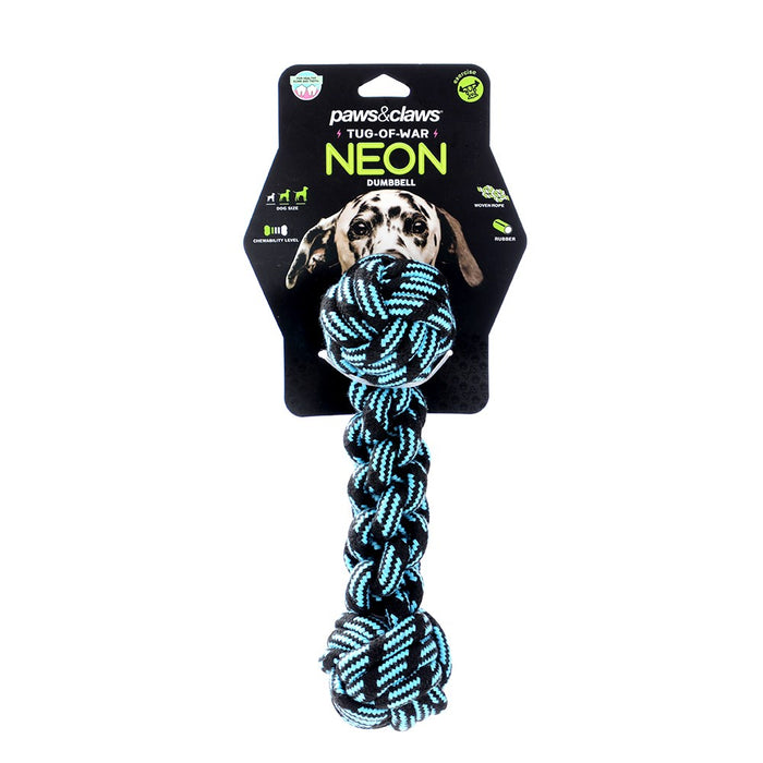 Paws & Claws TUG-OF-WAR NEON ROPE & TPR DESIGNS COLS