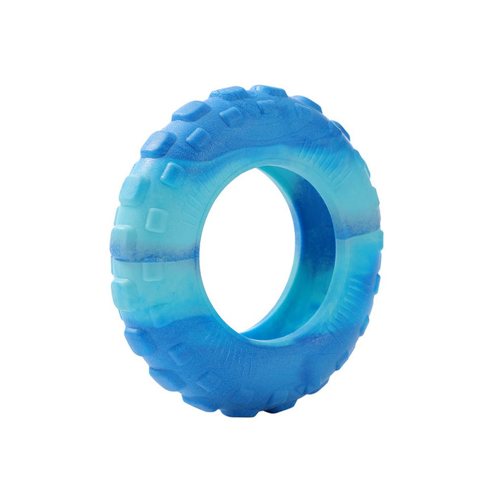 Paws & Claws ALL TERRAIN RUBBER TYRE MEDIUM CHEW TOY 2 TONE 15X15X4.5CM