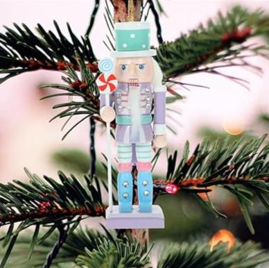 4Pcs/Set Creative Candy Colors Wooden Nutcracker Ornaments Christmas Tree Hanging Decoration 12.5cm Solider Puppet Figures Craft