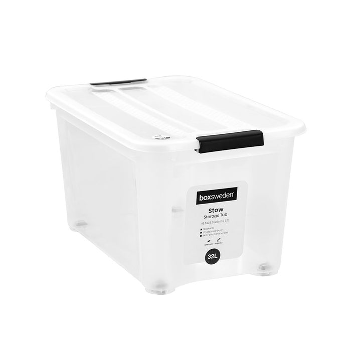 Boxsweden Stow Storage Container 32L With Wheels 49.5X33.5X28Cm