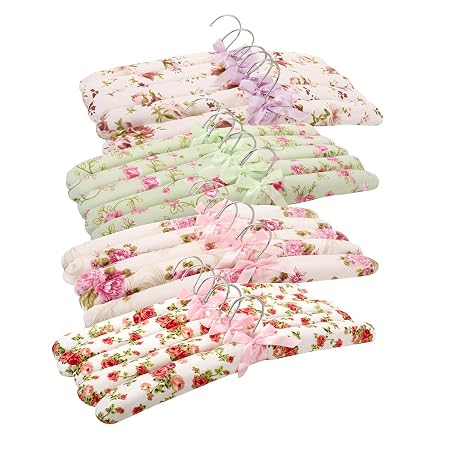 Coat Hanger Padded Satin Floral 5pk