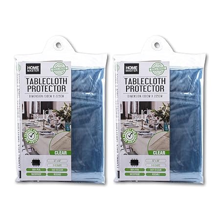 Tablecloth Protector Clear PVC Rectangular 130cm x 225cm (Seats 6-8)