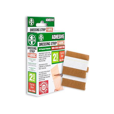 Bandage Dressing Strips with Adhesive 6cm x 50cm 2pk - Fabric