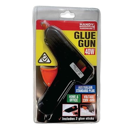 Glue Gun Black 40W (Includes 2 x Glue Clear Glue Sticks 100mm x 11mm)