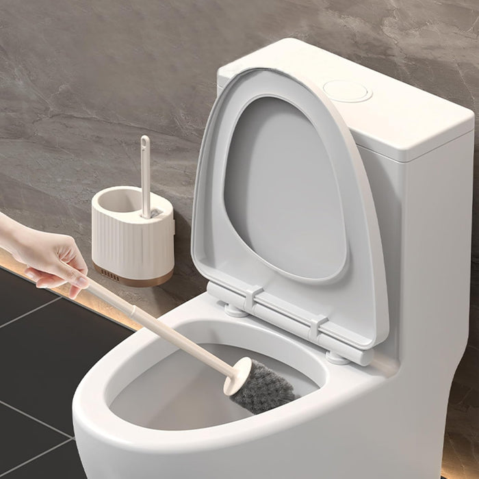 Onein Silicone Toilet Brush and Holder Set – Flexible TPR Bristles, Quick-Drying Bathroom Cleaner with Ventilated Drip-Free Base, Wall-Mounted or Freestanding Design, Peppermint