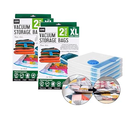 Storage Bags Vacuum 110cm x 100cm 2pk