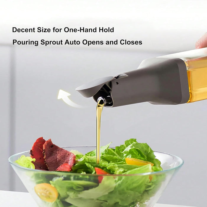 Premium Oil Dispenser Bottle - 500ml Auto-Flip Olive Oil Dispenser with Precision Spout for Easy Pouring, Leakproof Design for Cooking Oils, Vinegar, and Soy Sauce - Easy to Clean & Multi-Use (Blue)