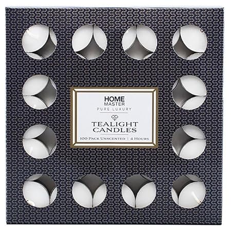 Candle Unscented Tealight 4 Hours 100pc