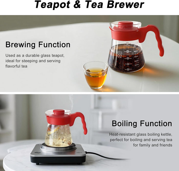 Pour Over Coffee Maker Set – Glass V60 Coffee Dripper, Eco-Friendly Filters, Heat-Resistant Handle – Manual Coffee Brewer Kit, Teapot & Tea Brewer for Rich, Full-Bodied Flavor