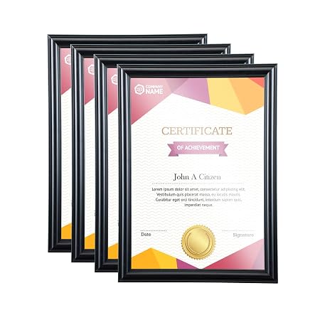 Frame Certificate A4 Black 21cm x 29.7cm